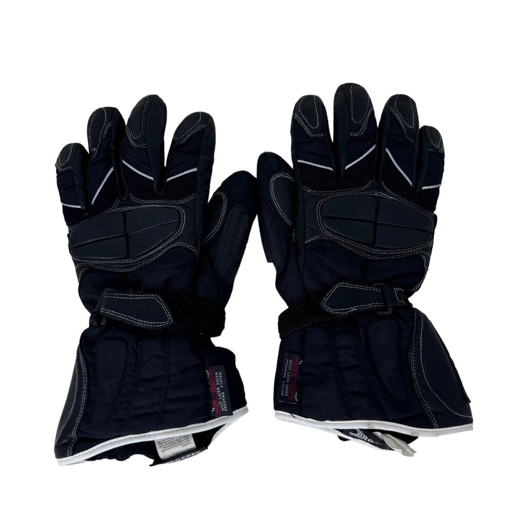 Joe Rocket‎ Dry Tech Motorcycle Gloves Leather w/ Waterproofing Black Mens Large